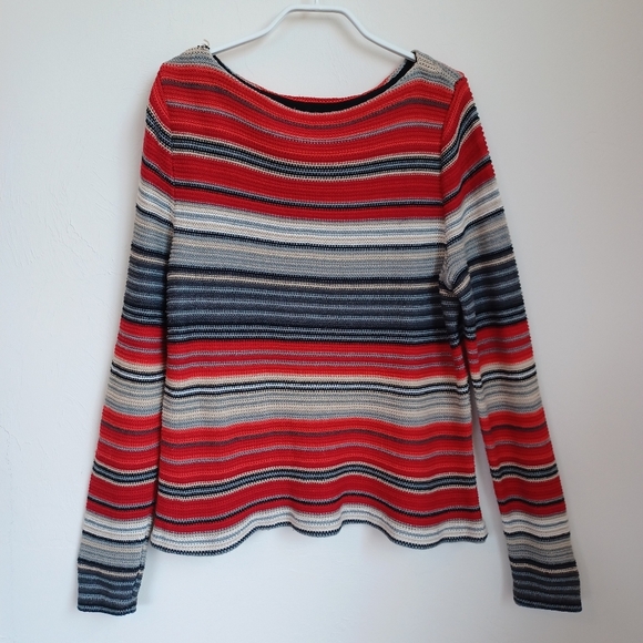Ralph‎ Lauren Sweater Colorful Striped Pullover Red Black Womens XLarge - Picture 3 of 8
